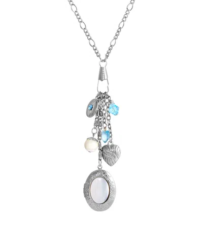 2028 Silver-tone Mother Of Pearl Charm Necklace In White