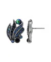 2028 Silver-tone Multi Ab Button Earrings In Blue