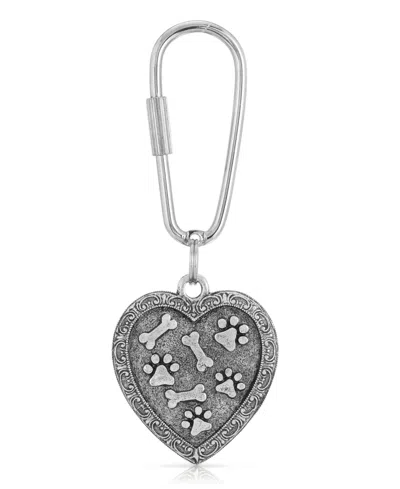 2028 Silver-tone Paw Bone Key Fob In Gray