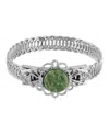 2028 Silver-tone Semi Precious Belt Bracelet In Green