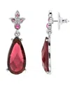 2028 Silver-tone Stone And Crystal Teardrop Earrings In Purple