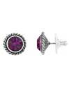 2028 Silver-tone Stud Earrings In Purple