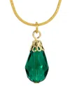 2028 Silver Tone Teardrop Bead Necklace In Green