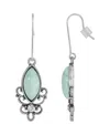 2028 Sterling Silver Wire Genuine Stone Turquoise Dyed Howlite Earrings In Sapphire