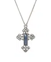 2028 Symbols Of Faith Glass Blue Cross Necklace In Blue