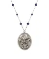 2028 Symbols Of Faith Glass Love Hope Faith Locket Necklace In Blue