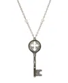 2028 Symbols Of Faith Imitation Pearl Key Cross Necklace In Silver