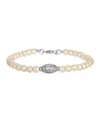 2028 Symbols Of Faith Imitation Pearl Prayer Bracelet In White