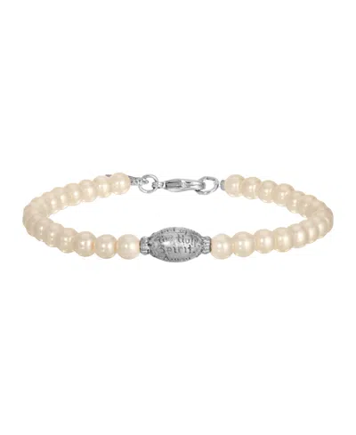 2028 Symbols Of Faith Imitation Pearl Prayer Bracelet In White