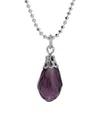 2028 Teardrop Bead Ball Chain Necklace In Purple