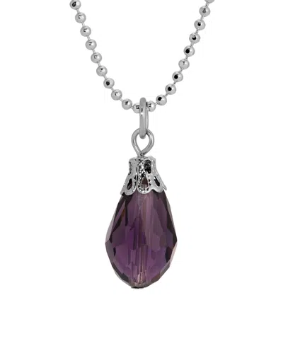 2028 Teardrop Bead Ball Chain Necklace In Purple