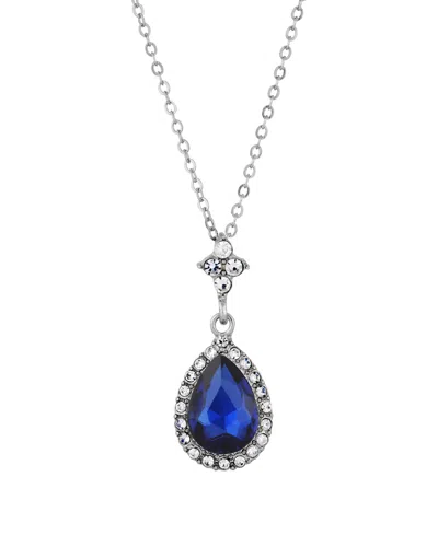 2028 Teardrop Necklace In Blue