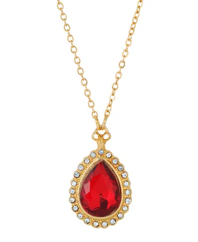 2028 Teardrop Necklace In Red