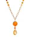 2028 Topaz Glass Bead Y Necklace In Brown