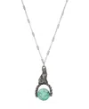 2028 Turquoise Bead Cat Spinner Necklace In Turquoise