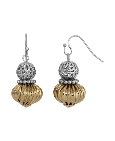 2028 Two-tone Double Drop Earrings In Multi