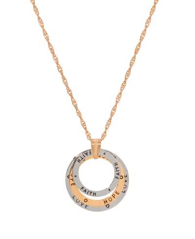 2028 Two-tone Love Hope Faith Tri Ring Necklace In Yellow