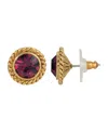 2028 Women's 14k Gold-tone Purple Small Round Stud Earrings In Purple