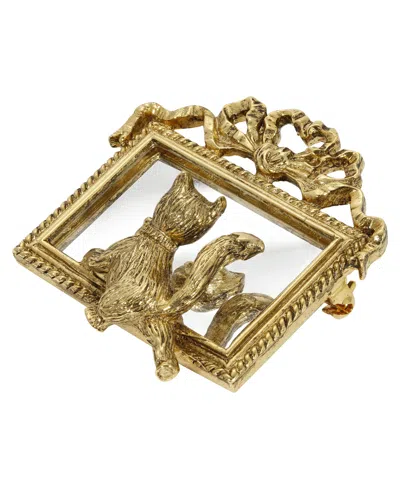 2028 Women's Acrylic Mirror Pin In Goldtone