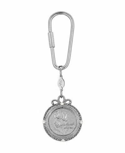 2028 Women's April Flower Of The Month Sweet Pea Key Fob In White