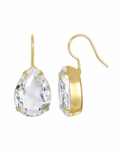 2028 Women's Crystal Teardrop Wire Earrings In Yellow