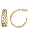 2028 Women's Filigree Hoop Earrings In Goldtone