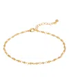 2028 Women's Gold-tone Beaded Chain Anklet In Yellow