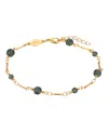 2028 Women's Gold-tone Blue Beaded Chain Anklet In Blue