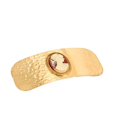 2028 Women's Gold-tone Carnelian Faux Cameo Hair Barrette In Orange