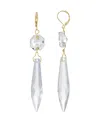 2028 Women's Gold Tone Clear Crystal Linear Drop Earrings In White