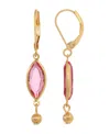 2028 Women's Gold-tone Crystal Oval Drop Earrings In Pink