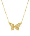 2028 Women's Gold Tone Filigree Butterfly Pendant Necklace In Gold