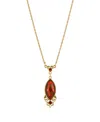 2028 Women's Gold Tone Red Filigree Pendant Necklace In Red