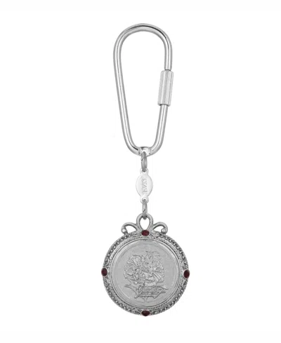 2028 Women's January Flower Of The Month Carnations Key Fob In Red