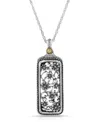 2028 Women's Pewter Flower Filigree Mirror Necklace In Silver