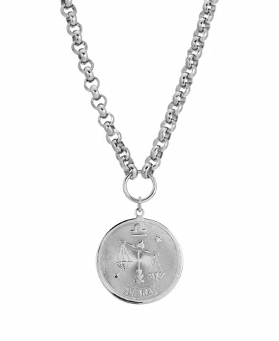 2028 Women's Round Libra Pendant Necklace In Silver-tone
