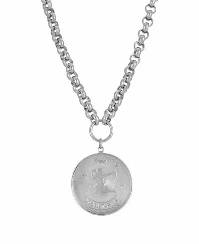 2028 Women's Round Sagitarius Pendant Necklace In Silver-tone