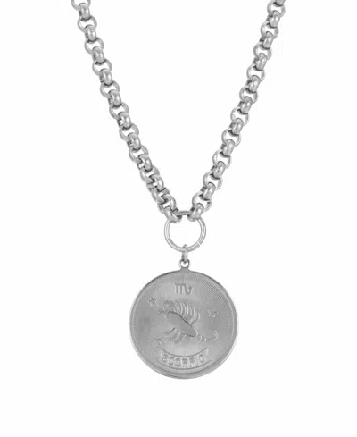 2028 Women's Round Scorpio Pendant Necklace In Silver-tone
