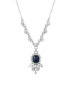 2028 Women's Silver Tone Blue And Crystal Pendant Necklace In Blue