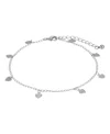 2028 Women's Silver-tone Chain With Heart Drops Anklet In Gray