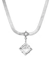 2028 Women's Silver Tone Crystal Stone Necklace In Silver