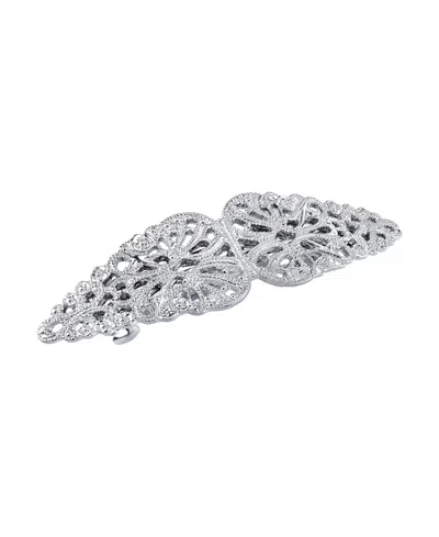2028 Women's Silver-tone Filigree Barrette In Gray