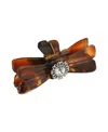 2028 Women's Tortoise With Silver-tone Filigree And Crystal Accent Small Claw Clip In Brown
