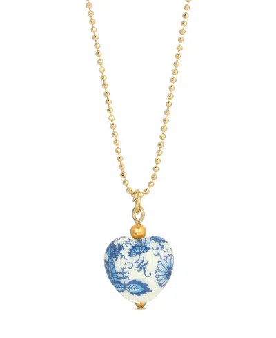 2028 Women's Willow Bead Necklace In Blue
