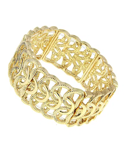 2028 Woven Loop Stretch Bracelet In Gold