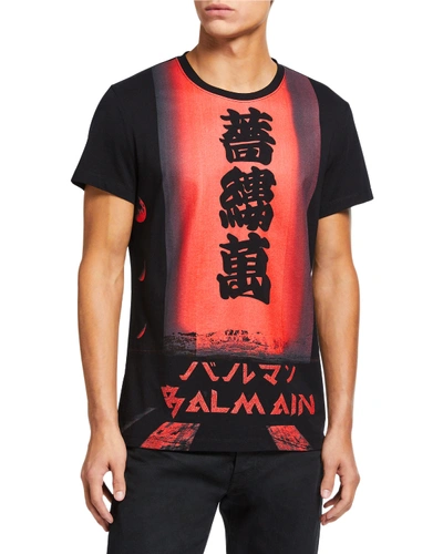Balmain Slim-fit Logo-print Cotton-jersey T-shirt In Black