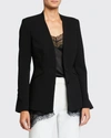 Simkhai Crepe Combo Basque Jacket In Black