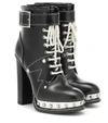 Alexander Mcqueen Studded Metallic Platform Sole Ankle Boots In Black