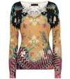 ETRO PRINTED SILK AND CASHMERE TOP,P00396248