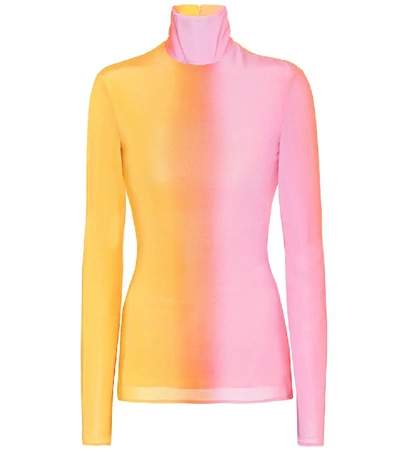 Ellery Brut High-necked Striped Jersey Top In Pink